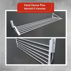 Varal de Parede Dobrável Prático e Durável Home Plus 5 Varetas Prático Não Enferruja