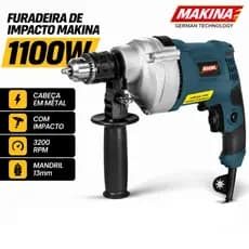 Furadeira De Impacto Com Auto Reverso 13mm 1100w Nk6013 Makina