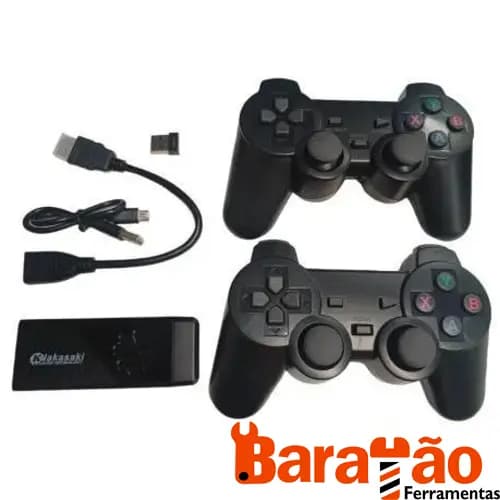 GAME STICK Gamepad 4K 2.4G com 10 mil jogos e 2 controles Nakasaki