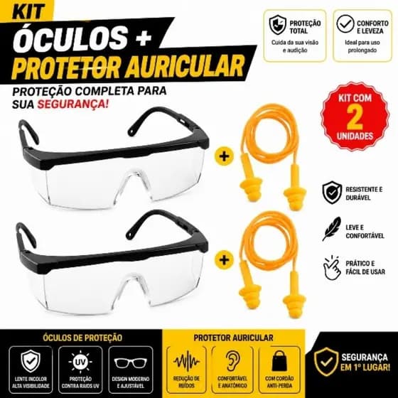 Kit Óculos + Protetor Auricular