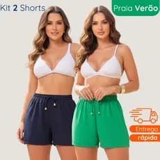 Kit 2 Shorts Duna Feminino Praia Verão Viagem Férias Lazer Conforto Leve Secagem Rápida