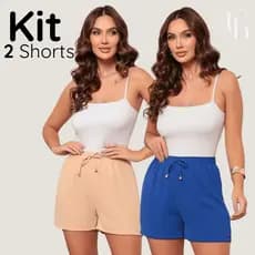 Kit 2 Shorts Feminino Casual Leve Confortável Dia A Dia 38 A 46