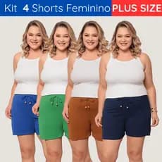 Kit 4 Bermuda Shorts Feminino Duna Confortável Saída Praia Plus Tecido Leve