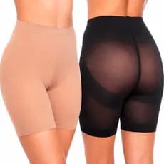 Kit 2 Short Modelador Cinta Upline Sem costura Compressão Levanta Bumbum e Reduz Barriga