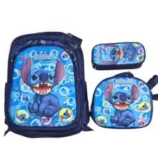 Mochila Personagem Com Lancheira Térmica e Estojo Infantil