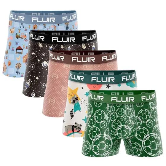 Kit 12 Cuecas Boxer Infantil Menino Criança Microfibra Estampada