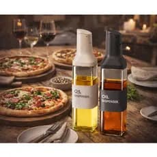 Porta Azeite Vinagre Galheteiro Vidro 500ml Quadrado Cozinha Mesa posta pizzaria restaurante✨