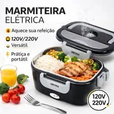 Marmita Elétrica Aquecedora Bivolt Esquenta Rápido Térmica Pote Inox Trabalho Faculdade
