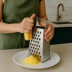 Ralador 4 Faces Inox 18cm Queijo Cenoura Frutas Verduras Cozinha Ralar Fatiar Utensílio