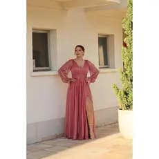 Vestido de Festa Longo de Tule Brilho Fenda ideal para eventos Madrinha Formanda Eventos
