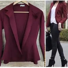 blazer Casaquinho Neopreme Moda Feminino Terninho blusa 68