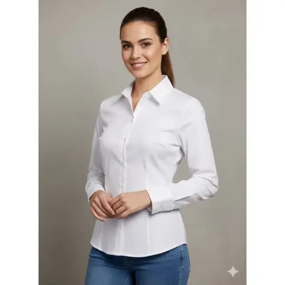 Camisa social  manga longa Lisa Moda Feminina  blogueira（103Lisa)