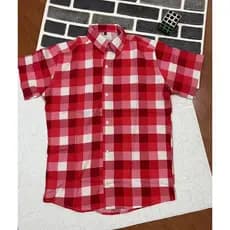 Camisa xadrez masculina de manga curta