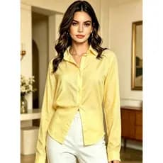 Camisa feminina de manga comprida Viscolho Lisa
