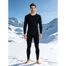 Conjunto Termico Segunda Pele Frio Flanelado Confortável Preto  Masculino