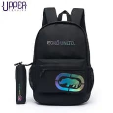 Mochila Preta Estojo Escolar Reforçado Juvenil Faculdade Espaçosa