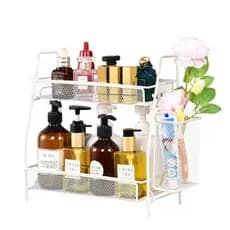 Organizador Cozinha Aramado Multiuso Branco 2 Andares Compacto Bancada Banheiro