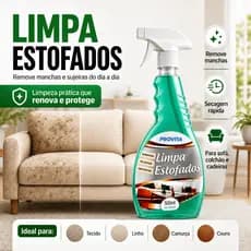 Limpa Estofados Provita 500ml Espuma Seco Sofa Colchao Carro Tecido Remove Manchas Limpeza Profunda