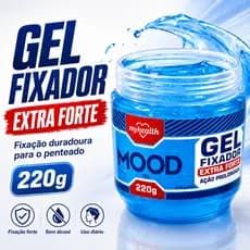 Gel Fixador Modelador de Cabelo Extra Forte Mood My Health 220g Sem Álcool Penteado Duradouro Brilho