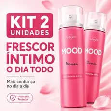 Kit 2 Desodorante Intimo Mood Women 100ml Protecao Diaria Frescor Aroma Delicado Pele Sensivel