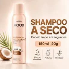 Shampoo a Seco Spray 150ml Cabelo Coco Absorve Oleosidade Sem Sulfato e Sal MOOD Care 90g