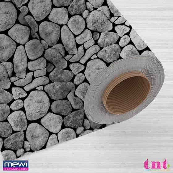 TNT Estampado PEDRAS ARREDONDADAS 1.00m a 3,00m. Tipo Tecido, Para Festas, Decorações, ou como Papel de Parede.