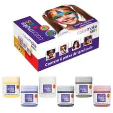 Tinta Líquida Facial Kids - 6 potes de 15ml cada - festa infantil, maquiagem artística, etc.