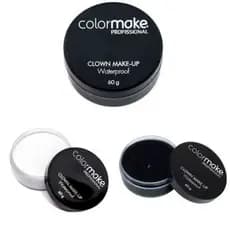 Colormake Base Clown De Alta Cobertura Resistente A Agua 60g Branco e Preto