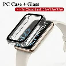 Para Xiaomi Mi Band 10 9 8 Pro Capa Protetora De Cobertura Total Com Vidro Temperado Tela De Smartwatch Relógio Intelige