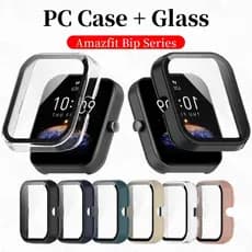Para Amazfit bip max 6 5 3 3 Pro Cobertura Completa PC Protetor Caso Capa Com De Tela De Vidro Temperado Bip6 Bip5