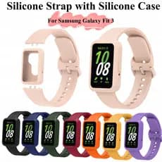 Pulseira De Substituição De Alça De Silicone Com Capa Para Samsung Galaxy Fit 3 Smart Watchband Em Macia Fit3
