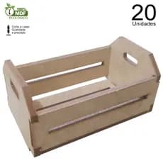 Kit 20 Mini Caixa Feira Caixote Caixotinho Engradado MDF 5 x 4 x 8 (A x L x C) Decori Br 20 unidades