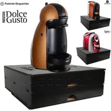 Porta Capsula Para Dolce Gusto Nespresso Três Corações Capsulas Preto Gaveta Embutida - Decori Br