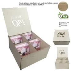 Caixa Para Cha Organizadora Porta Chá Sache Estojo Decoração MDF - Decori Br