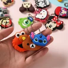 1 pçs dos desenhos animados animal chi cat s gato chave capa bonito silicone chaveiros feminino engraçado gato do cão