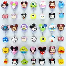 Disney Desenho Animado Porta-Cartões De Identificação De Silicone Ponto Retrátil Mickey Crachá De Fivela Nome Clipe Estudante