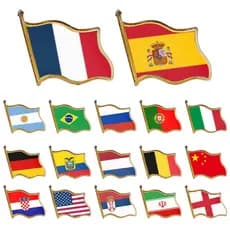 Emblema Da Bandeira Nacional De Metal Flip Neck Rússia Ucrânia Espanha França Bolsa De Roupas Chapéu Colar Acessórios De