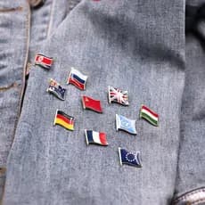 Broche De Bandeira Nacional Asiática , Japão , Coreia Do Sul , China , Índia , De Cingapura , Lembrança De Fã De Futebol