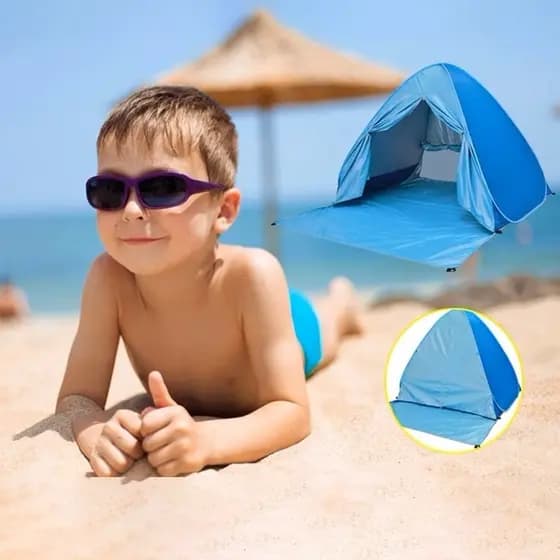 Barraca Tenda Proteção Solar Praia Acampamento Uv Portátil Tem cortina de porta e bolsa portátil