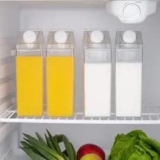 Garrafas 1000ml/500ml De Acrílico Transparente Caixa De Leite Geladeira Leite Suco Bebidas Água Chá