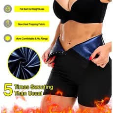 Short Tipo Sauna Esportiva para Mulheres, Shorts Modeladores de Cintura de Alta Posição
