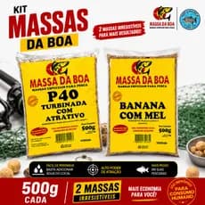 ISCA PARA PESCA DE TILÁPIAS MASSA DA BOA 500g - BANANA E MEL E P40 TURBINADA