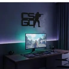 Quadro Decorativo Gamer para parede Cs Go Counter-Strike MDF 3MM Preto - acompanha dupla face