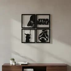 Kit Quadros Painel Decorativo Aplique Star Wars em MDF 3mm - c dupla face