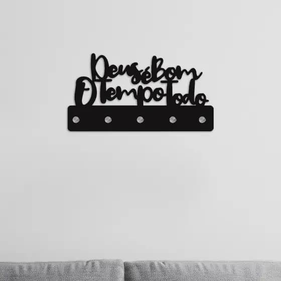Porta Chaves Decorativo em MDF Preto 3mm - com dupla face