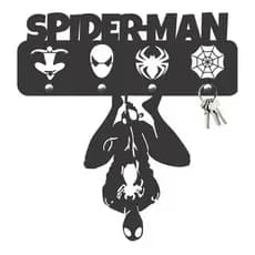 Porta Chaves Homem Aranha Decorativo Com Ganchos Mdf 3mm