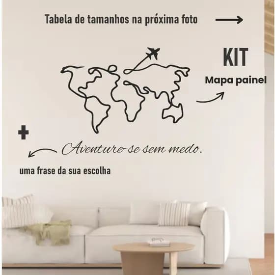 KIT quadro decorativo para sala painel + frase personalizada por você - em mdf 3mm - acompanha dupla face - APOLO DECOR