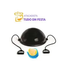 Meia Bola BOSU Suiça de Equilibrio Antiderrapante Balance Ball Pilates Equilíbrio Alça PRETA