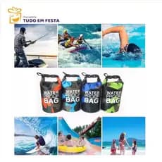 BOLSA BAG ESTANQUE IMPERMEÁVEL MOCHILA AQUATICA CAMUFLADA PESCARIA PRAIA BARCO JETSKI 10L