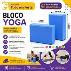 KIT 2 Blocos de Exercicio em EVA Yoga Pilates Equilíbrio Treino Funcional